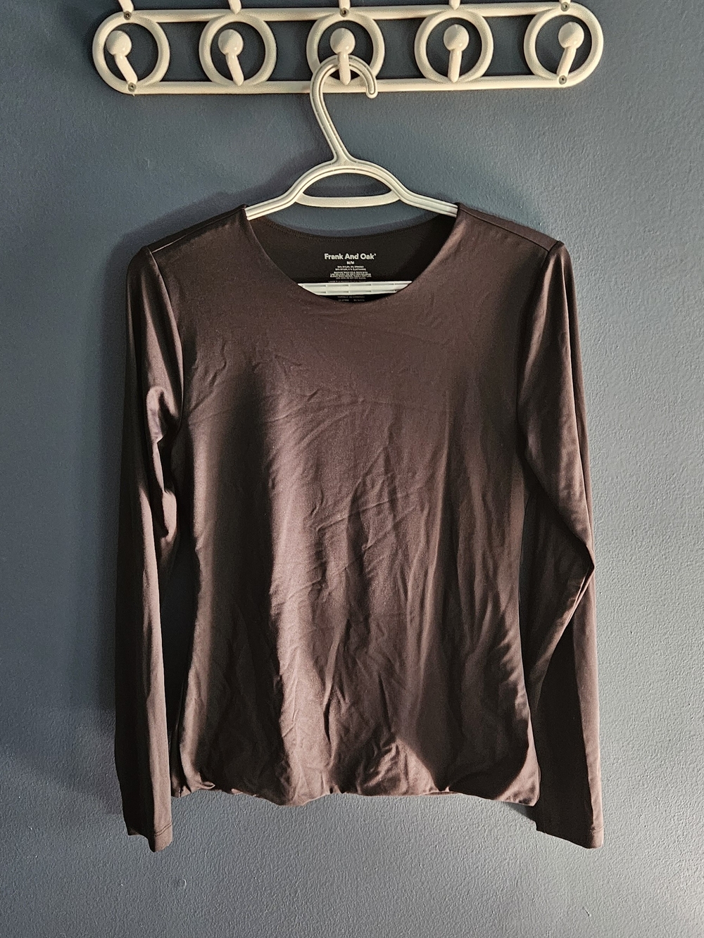 Frank & Oak Women’s Long Sleeve Crewneck Top - Black